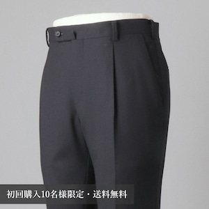 ★大好評！★【初回購入10名様限定】【お一人様１本限り】【送料無料】【お試しオーダー】高品質ファインウールトラウザーズ　ブラック（黒）　＜厳選国産ウール＞＜秋冬物＞（Calsa High Grade仕立て）