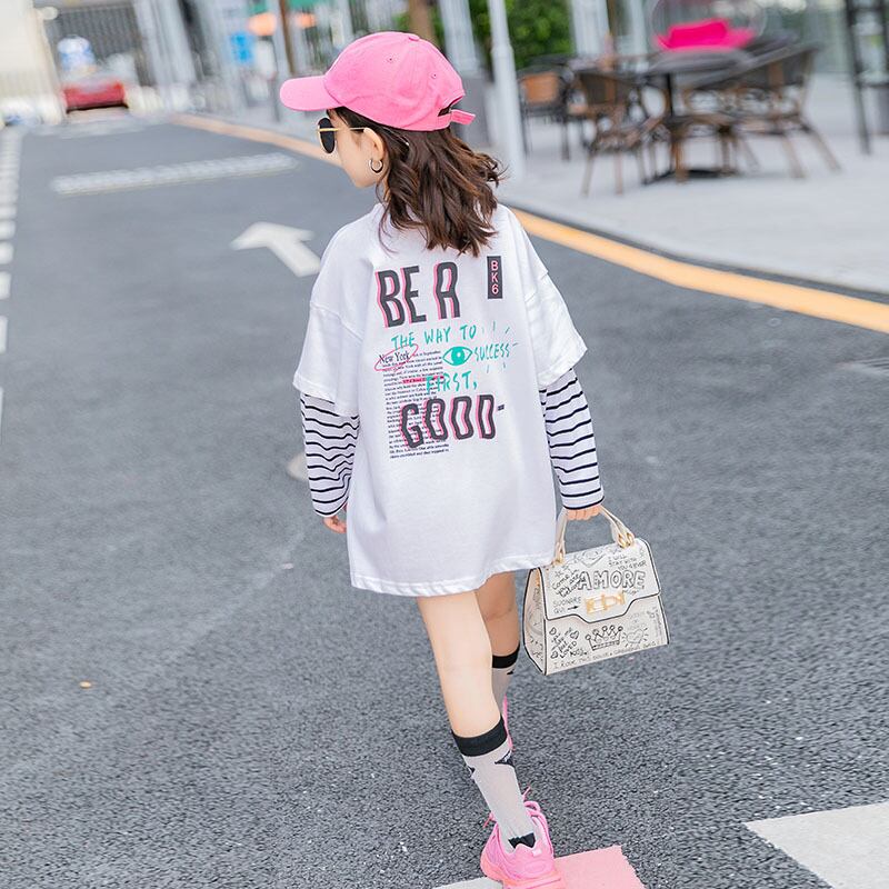 Tシャツ シャツ スプリングオータムスタイルトップス ロング コットン 春物 秋物 トレンディボーイ90470962917