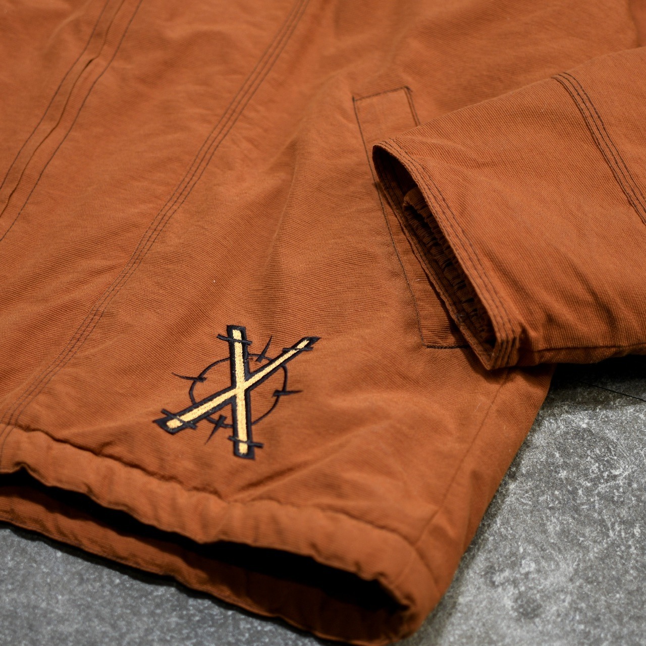 layered design foodie nylon fleece jacket