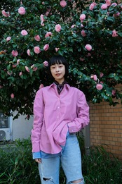 LAUREN RALPH LAUREN ストライプビッグシャツ