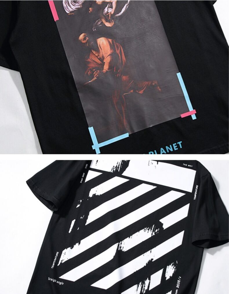 全2色 Tシャツ カットソー プリント カジュアル ストリート 