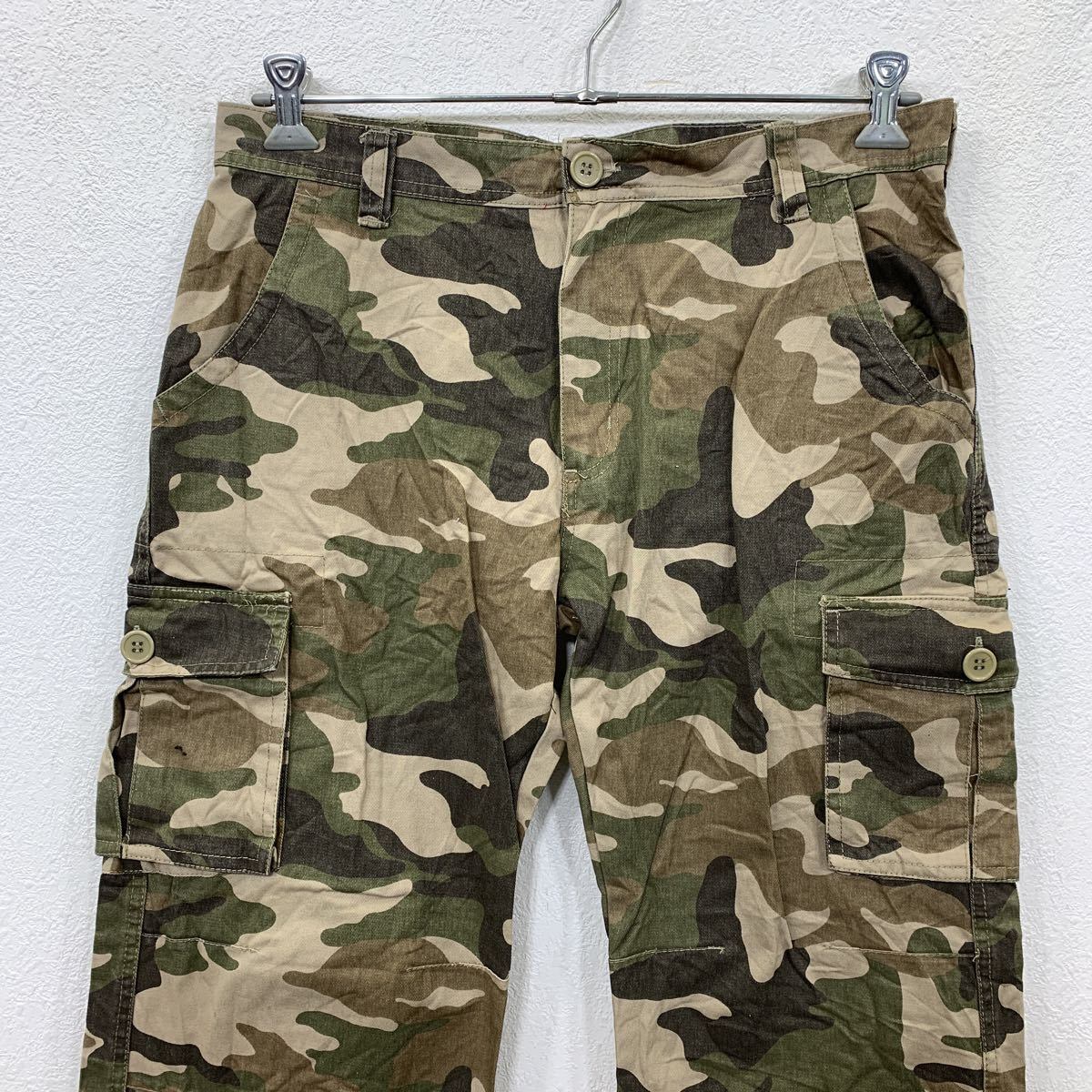 カーゴパンツ W34 迷彩柄 カモフラ ミリタリー 総柄 古着卸 アメリカ仕