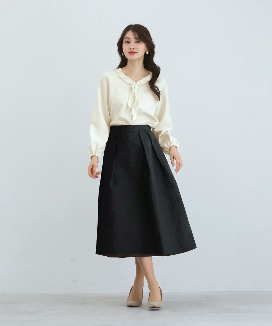 SALE 50％OFF】【 ディテールで魅せる 】 ダブルクロス・タックフリル