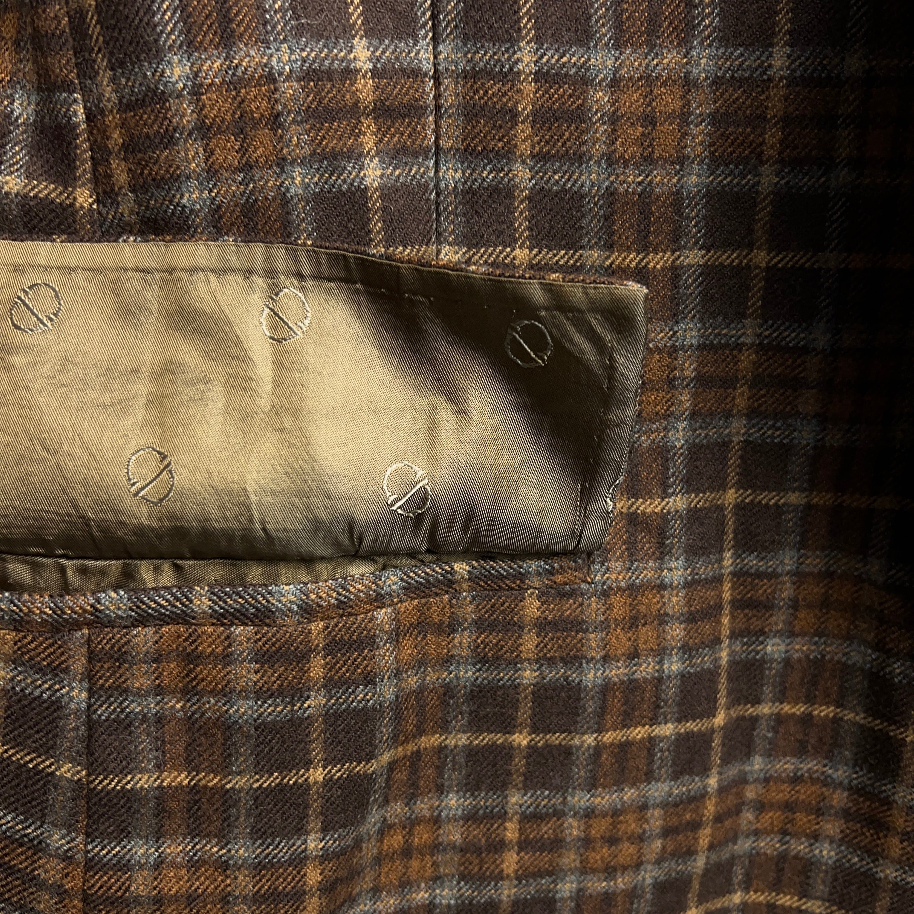 70's~80's “Christian Dior” Plaid Wool Tailored Jacket ディオール