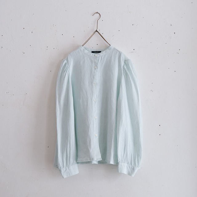 puff sleeve shirt ／light weight linen〈mint blue〉