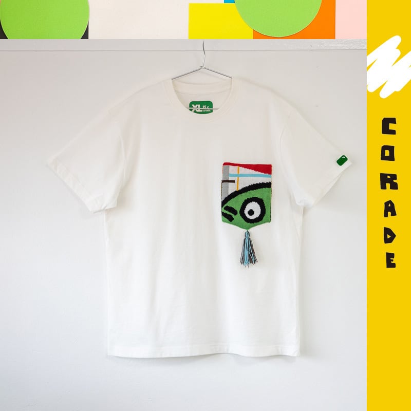 【予約販売商品】SorsorTシャツ corade22年新作 恐竜の目ポケットフリンジ付き　Tシャツ