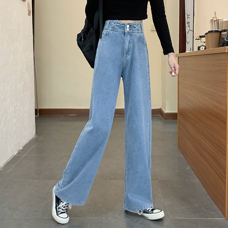 パンツ ハイウェストウェストジーンズ レディースルーズワイドレッグ レッド オータム 秋物 ウィンター 冬物 ワイドパンツ 試着室7576981297