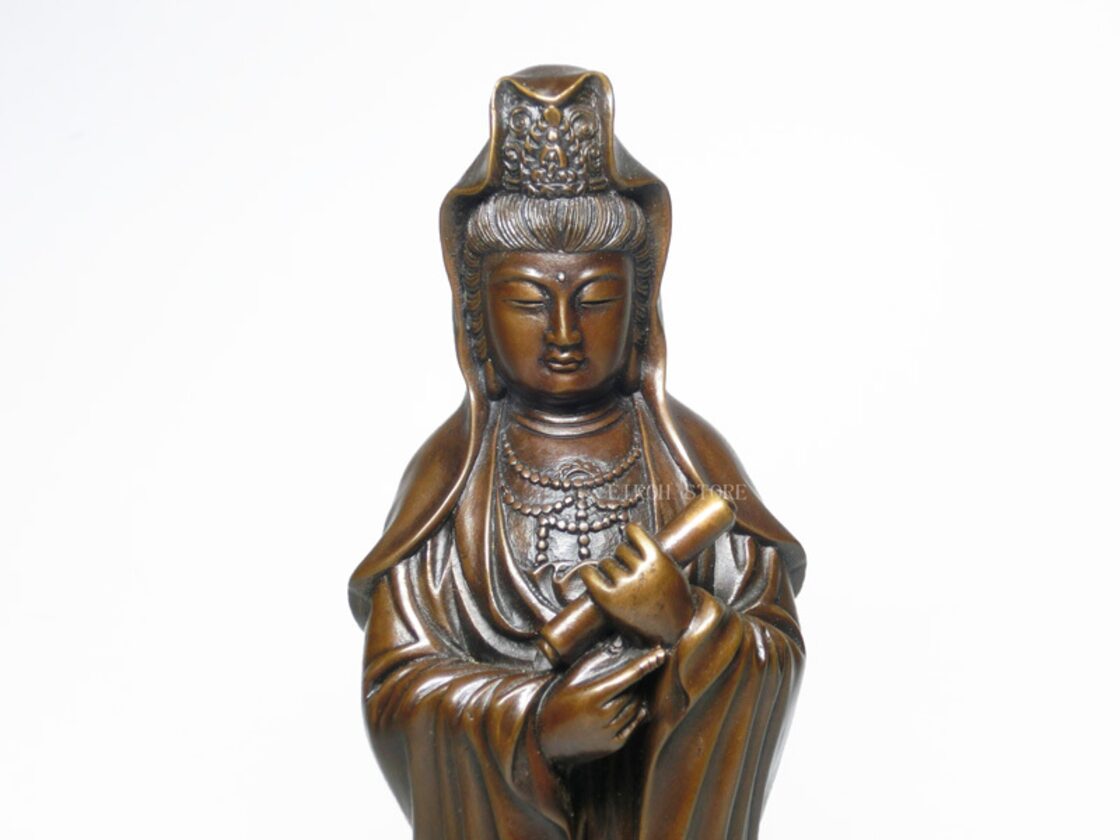 蓮華地蔵王仏像 菩薩 観音 銅製 見下ろす 仏像 彫刻 開運 風水 置物