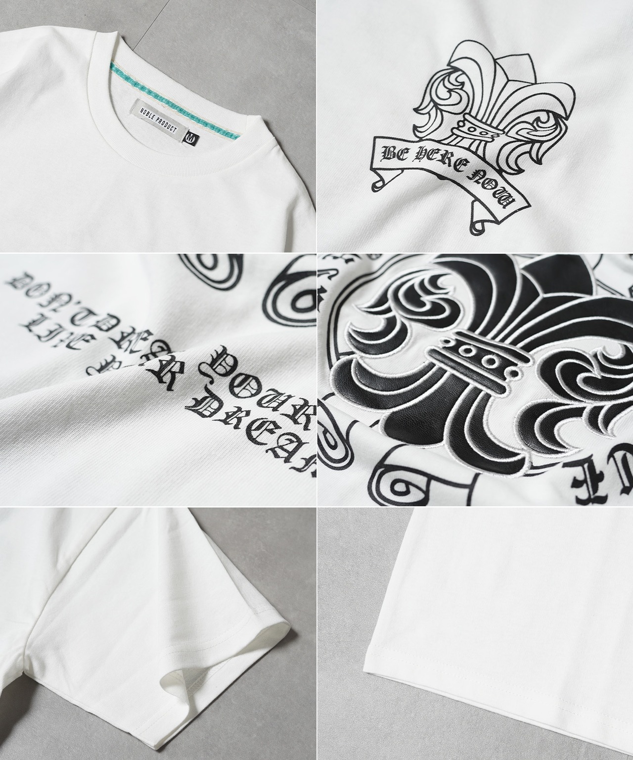 ◆PUレザー アップリケ Tシャツ◆sb-g1223462n