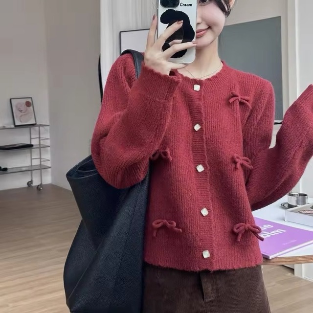 カラーリボンカーディガン