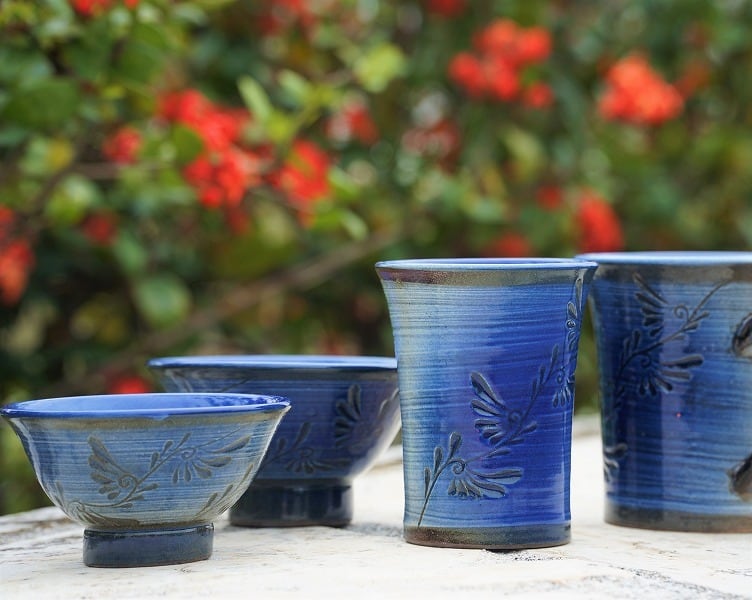 青刷毛目シリーズ フリーカップ【幸陶器】 | 沖縄の工芸品 うぃーりきさん