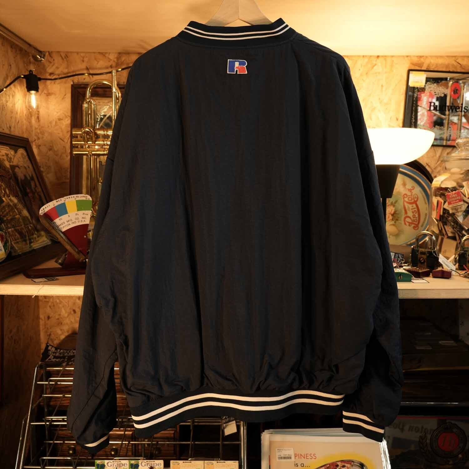 RUSSELL ATHLETIC 90s カレッジ ナイロンプルオーバー XL ネイビー