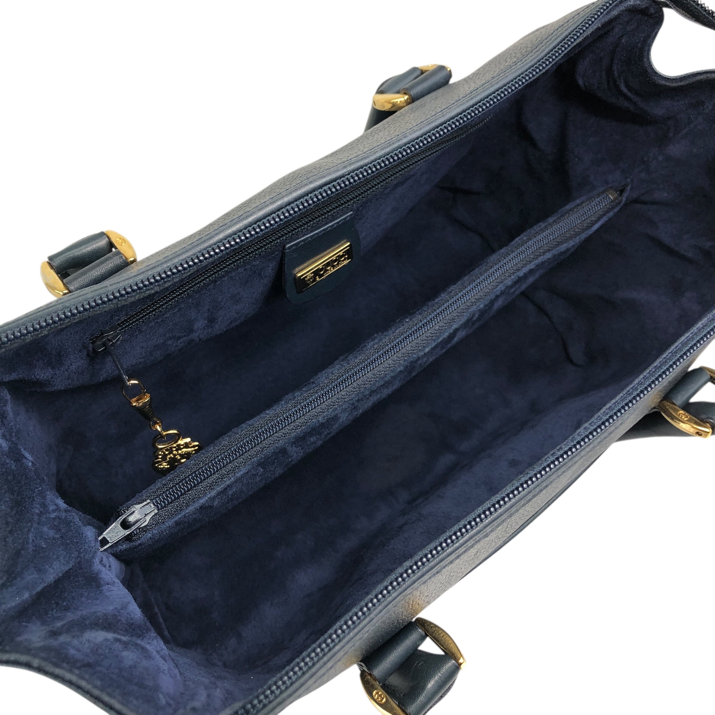 Gucci グッチ ボストンバッグ 旅行カバン ネイビー GUCCI - グッチ スモール 2way ショルダー ダッフル ボストンバッグ