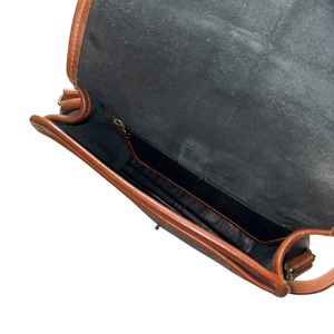 “OLD COACH” bicolor leather shoulder bag