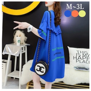 tシャツ カットソー 5分袖 レディース 3色 M-3L ロングtシャツ オーバーサイズ ゆったりカジュアル 26LT179