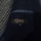 80s 初期 COMME des GARCONS HOMME デカオム コムデギャルソンオム ビンテージ メルトンウール テーラードジャケット S /ネイビー/アーカイブ