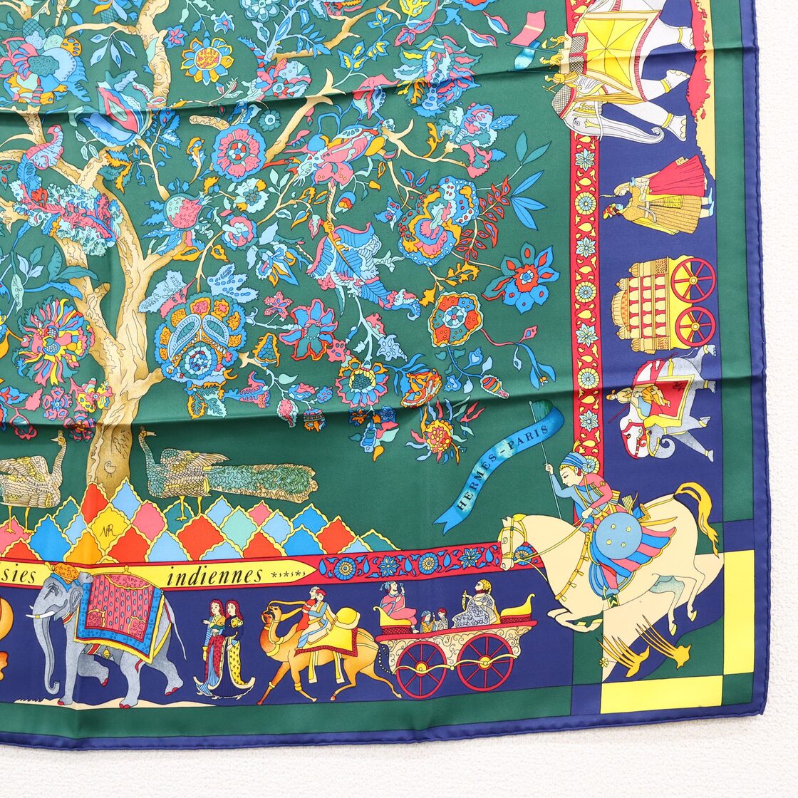 HERMES エルメス カレ90 眩惑のインド fantaisies indiennes シルク 