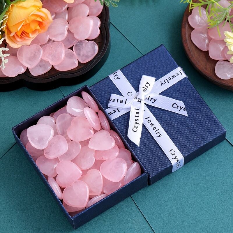 ストーンセット ローズクォーツ ハート型 50個入り おしゃれ かわいい