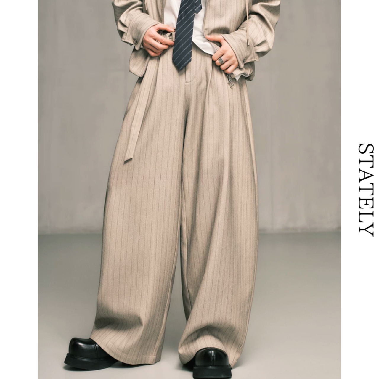 Pinstripe Mode Wジップフーディージャケット/2color_ST40・画像16