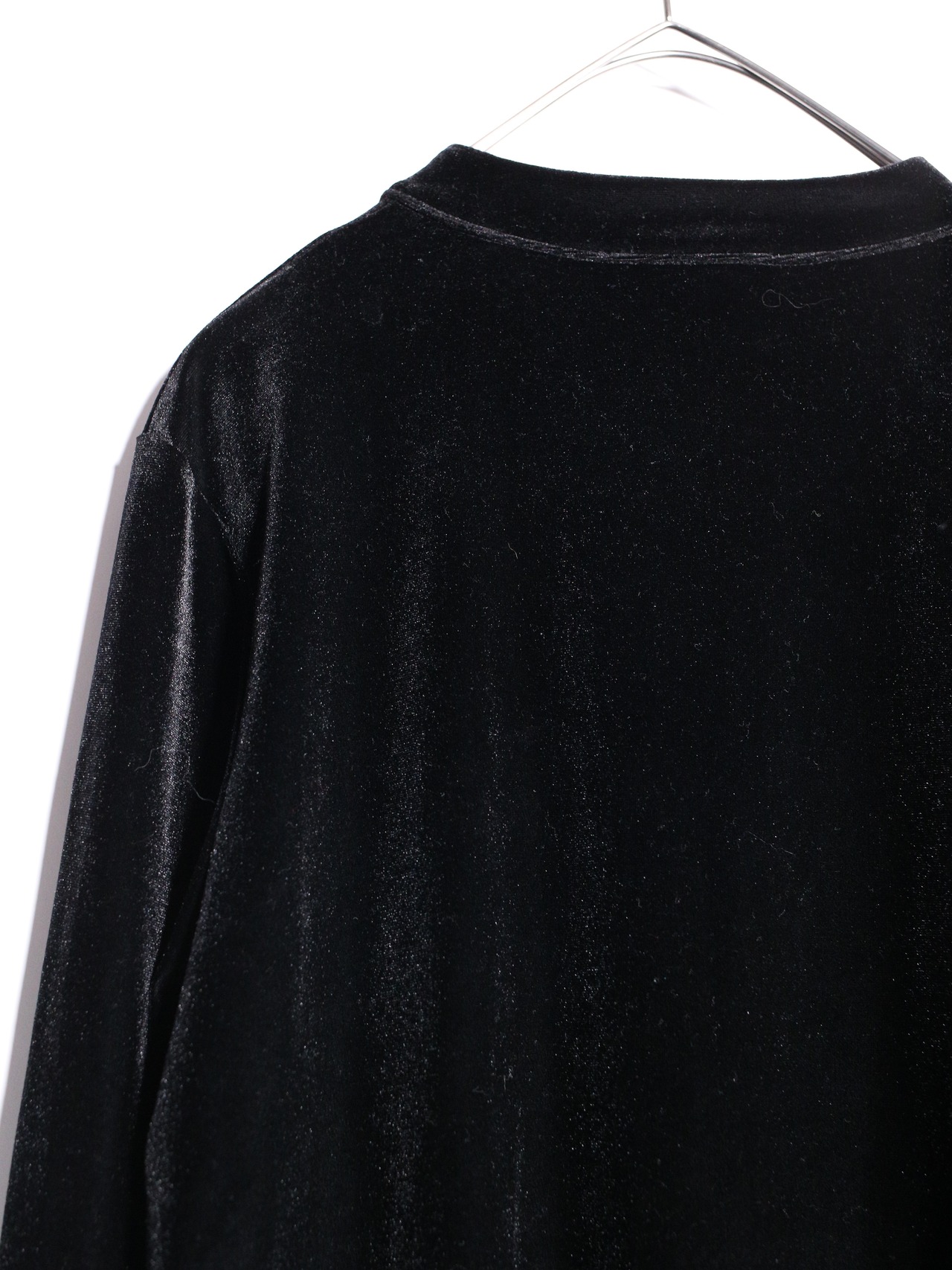 black one tone velours china shirt - 12