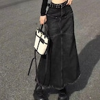 denim long skirt / l0012