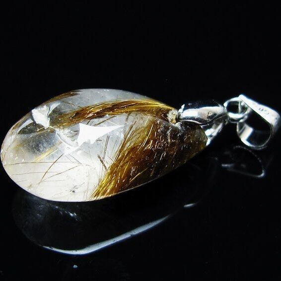 タイチンルチルクォーツ ペンダント ルチルクォーツ ペンダントトップ 一点物 メール便可 [M便 1/20] 112-13293