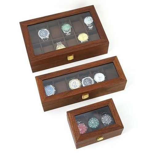 木製 時計ケース 木製収納 アクセサリー収納 小物入れ ケース 収納箱 ドレッサー収納 腕時計 ウォッチ コレクションケース リビングルーム 蓋付き オフィス ギフト 父の日 10枠