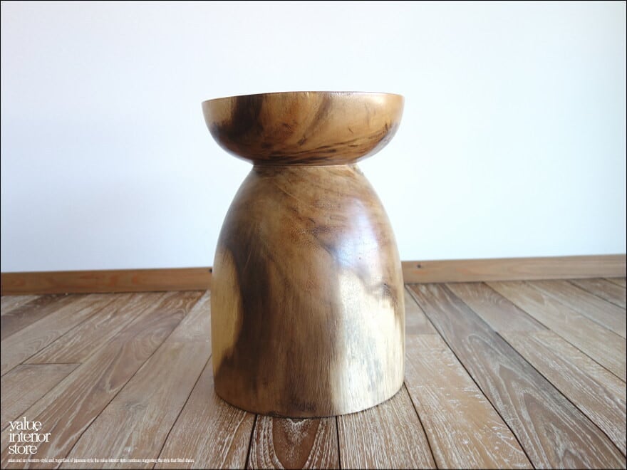 無垢材 マッシュルームスツール / N03 イス 椅子 ベンチ 木製スツール 花台 ナチュラル モンキーポッド