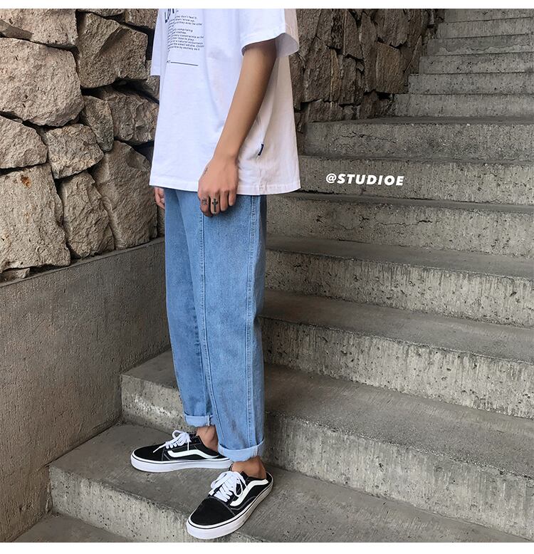 全1色 デニム パンツ ストレート カジュアル 無地 おしゃれ