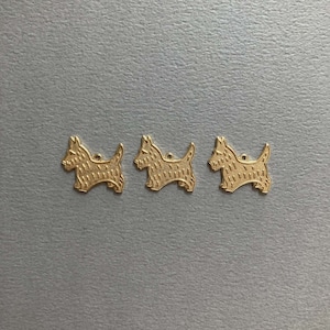 〈最終入荷〉USA真鍮 テリア犬シンプルプレートチャーム