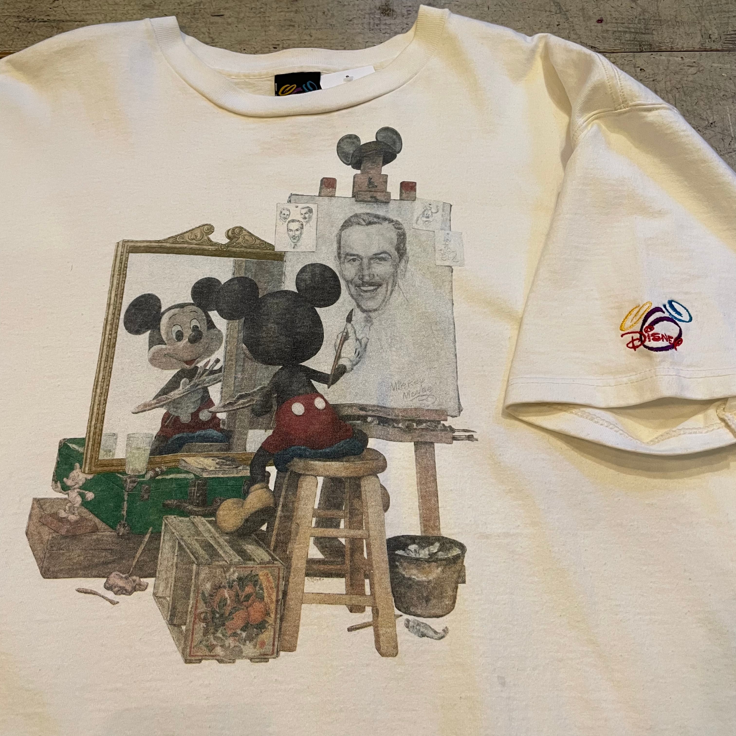 90s Mickey ノーマンロックウェル パロディ アート Tシャツ