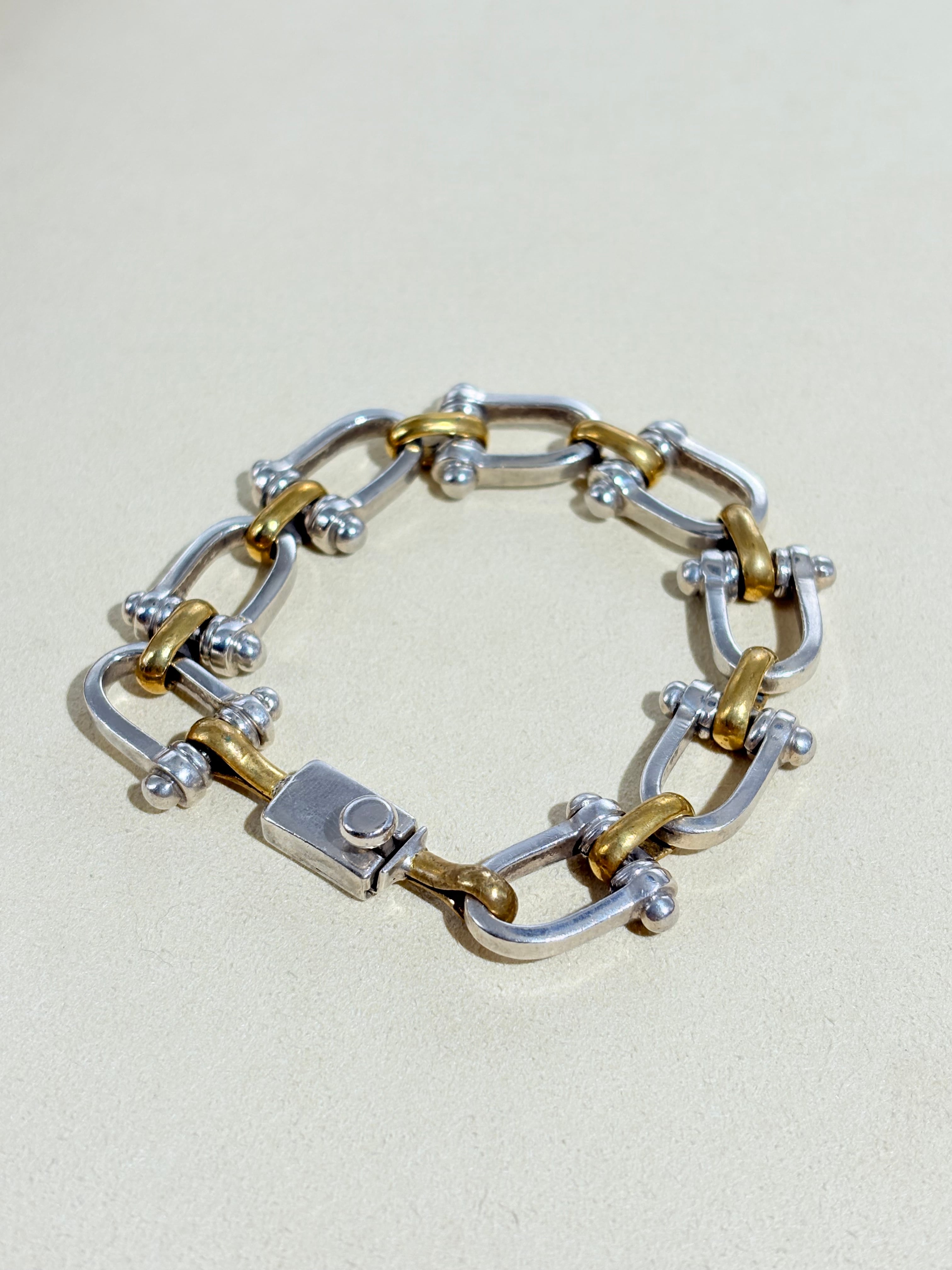 Industrial Shackle Brass Bracelet -Mexico-
