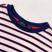 POLO RALPH LAUREN ポロラルフローレン ボーダー 長袖 ワンピース XS/レッド×ホワイト系 レディース