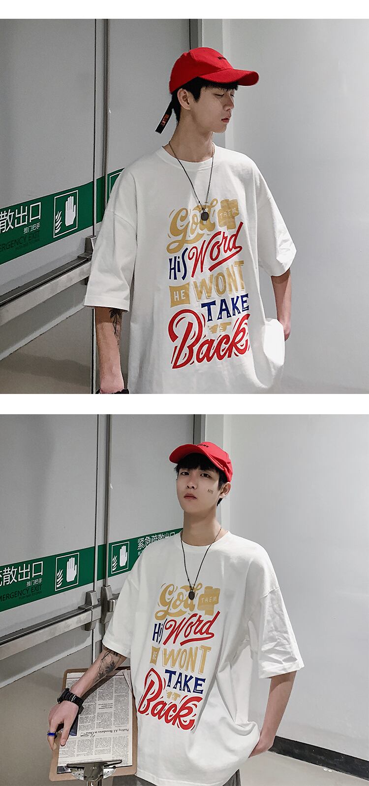 全3色 Tシャツ カットソー プリント カジュアル シンプル