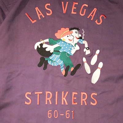 VINTAGE ボウリングシャツ STRIKER HOUSTON】41300 BOWLING L/S SHIRT (STRIKERS) -PURPLE / ヒューストン