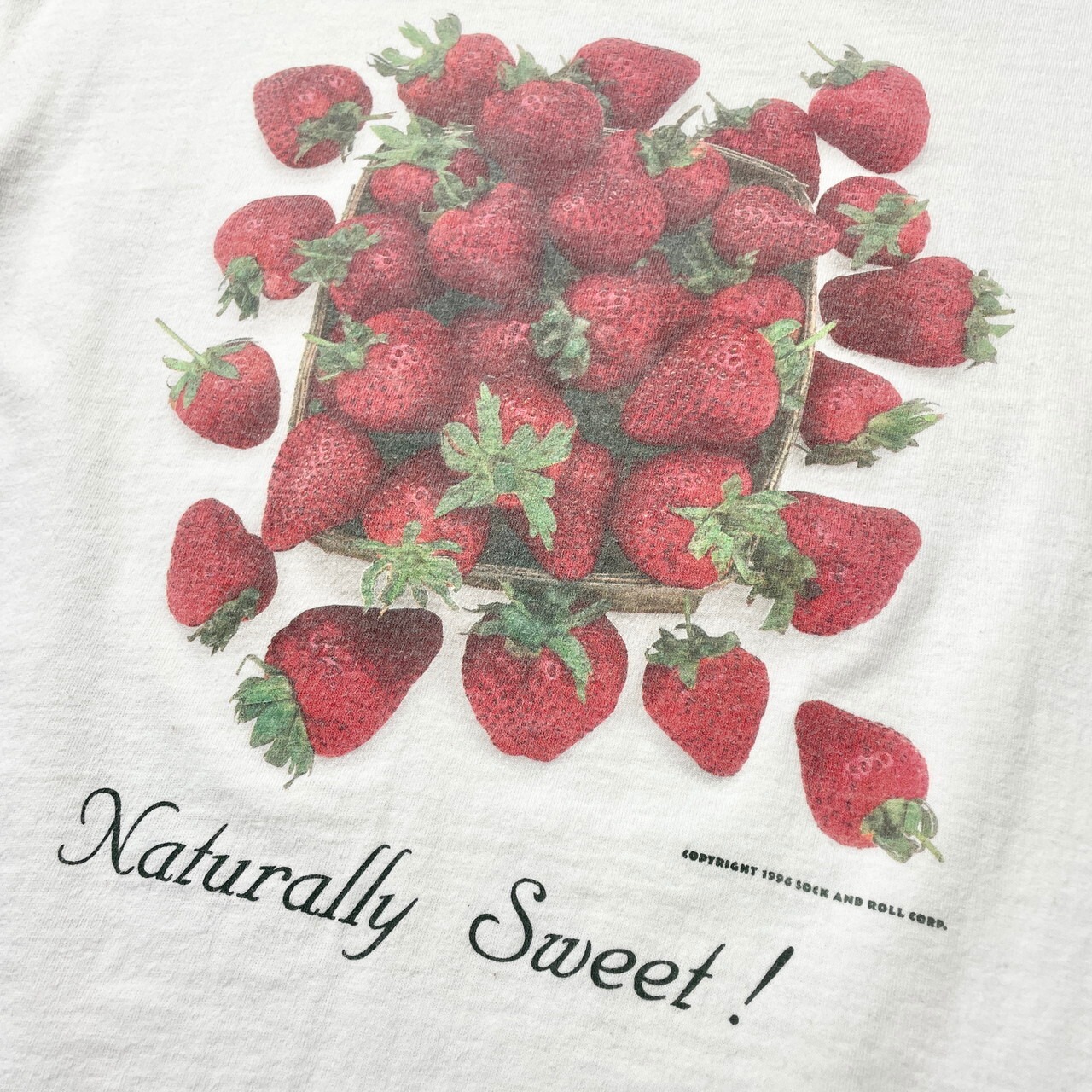 90年代 USA製 Naturally Sweet アートプリントTシャツ いちご メンズL 