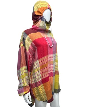 1980s EMPORIO ARMANI PLAID HOODIE