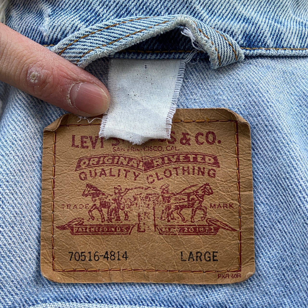 90年代 リーバイス デカパッチ 70516-4814 デニムジャケットメンズL 