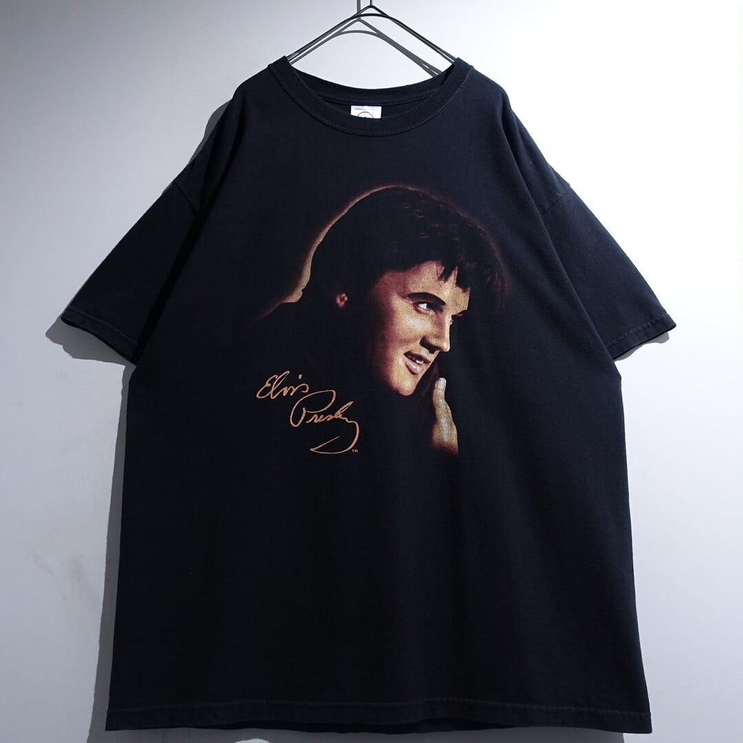 00s “Elvis Presley” Black Portrait Print T-Shirt