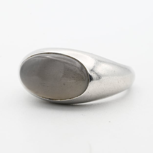 Smoky Quartz Accent Rounded Top Design Ring #12.5 / Denmark