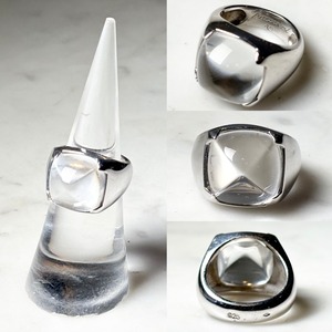 BACCARAT silver crystal ring