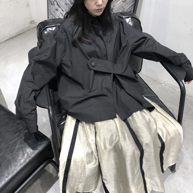 【陸與山嶼シリーズ】★チャイナ風トップス★ 2color シャツ 長袖シャツ トップス 男女兼用 メンズ レディース コットン デザイン性有り