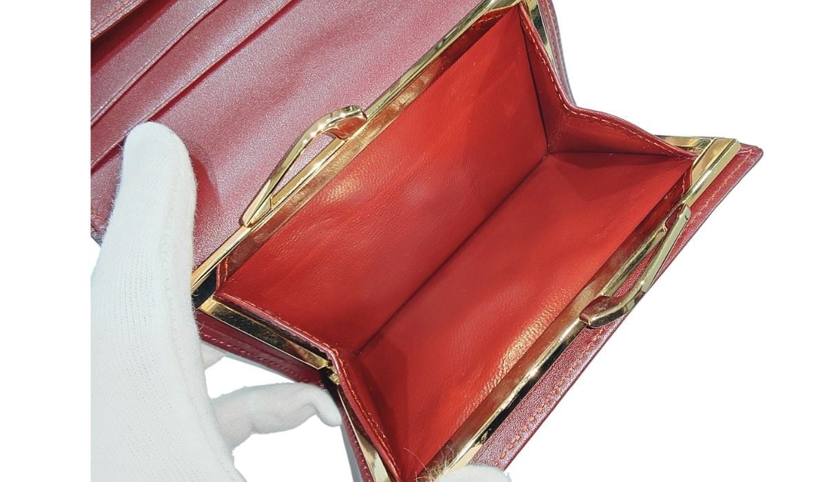 ヴィンテージ Cartier カルティエ マストライン 三つ折り財布 がま口