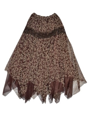 DoReMi Unique Series – Brown Rose Sheer Maxi Skirt