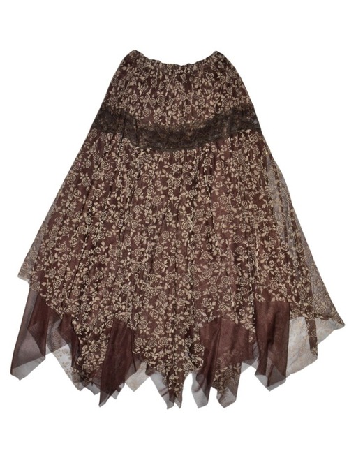 DoReMi Unique Series – Brown Rose Sheer Maxi Skirt