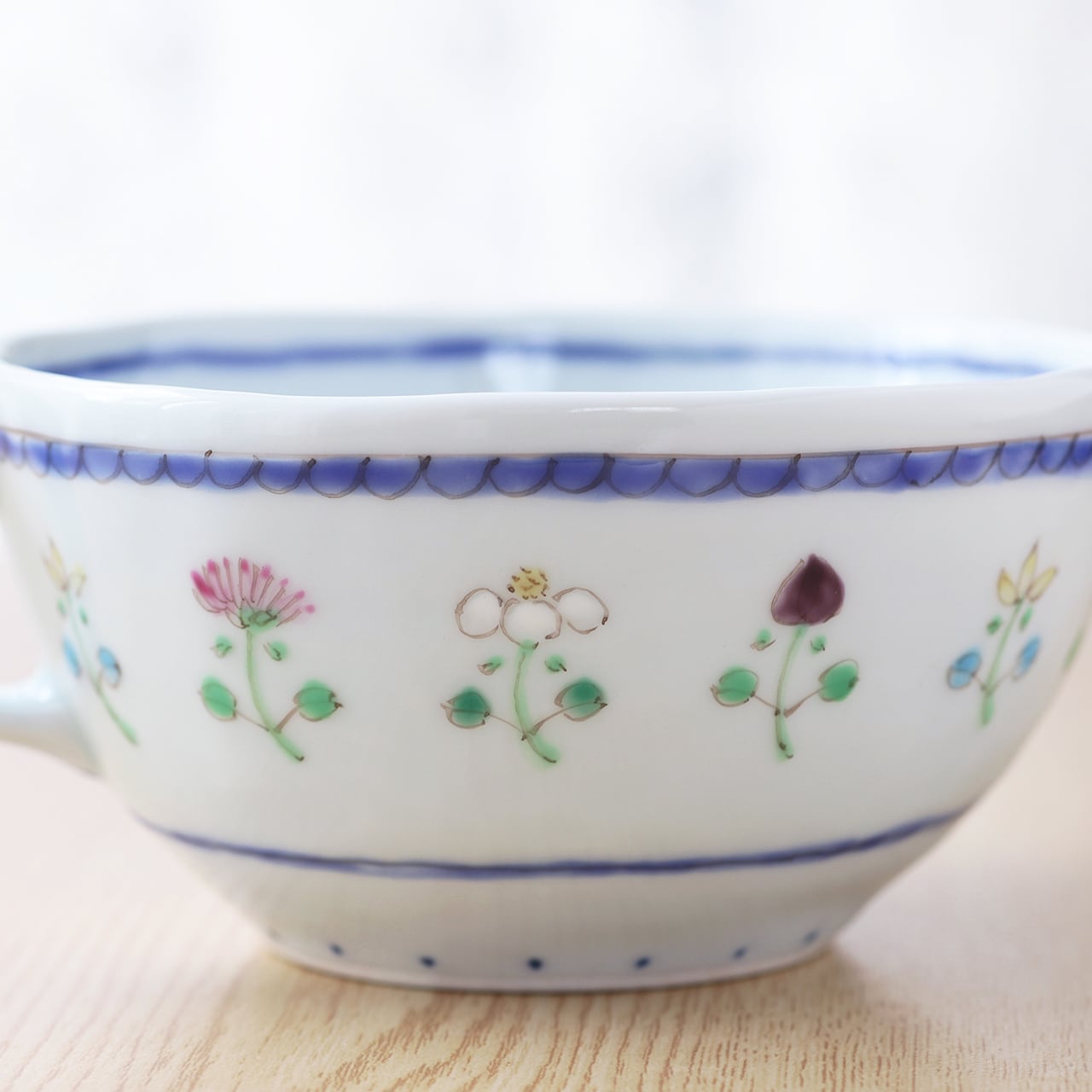 藍水 花暦（紺）カフェボール うつわ藍水（波佐見焼） | にっ