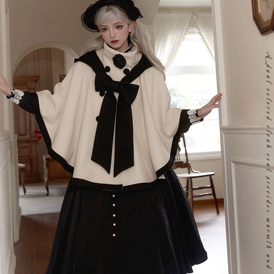 【現品限り】ドレスの美しさをそのままに|貴婦人の気品を纏う「バイカラー・クラシックケープ」で冬のヒロインへ