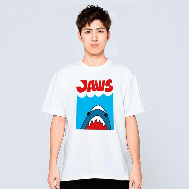 サメ ジョーズ Tシャツ メンズ レディース 半袖 かわいい イラスト 白 夏 大きいサイズ 綿100% 160 S M L XL
