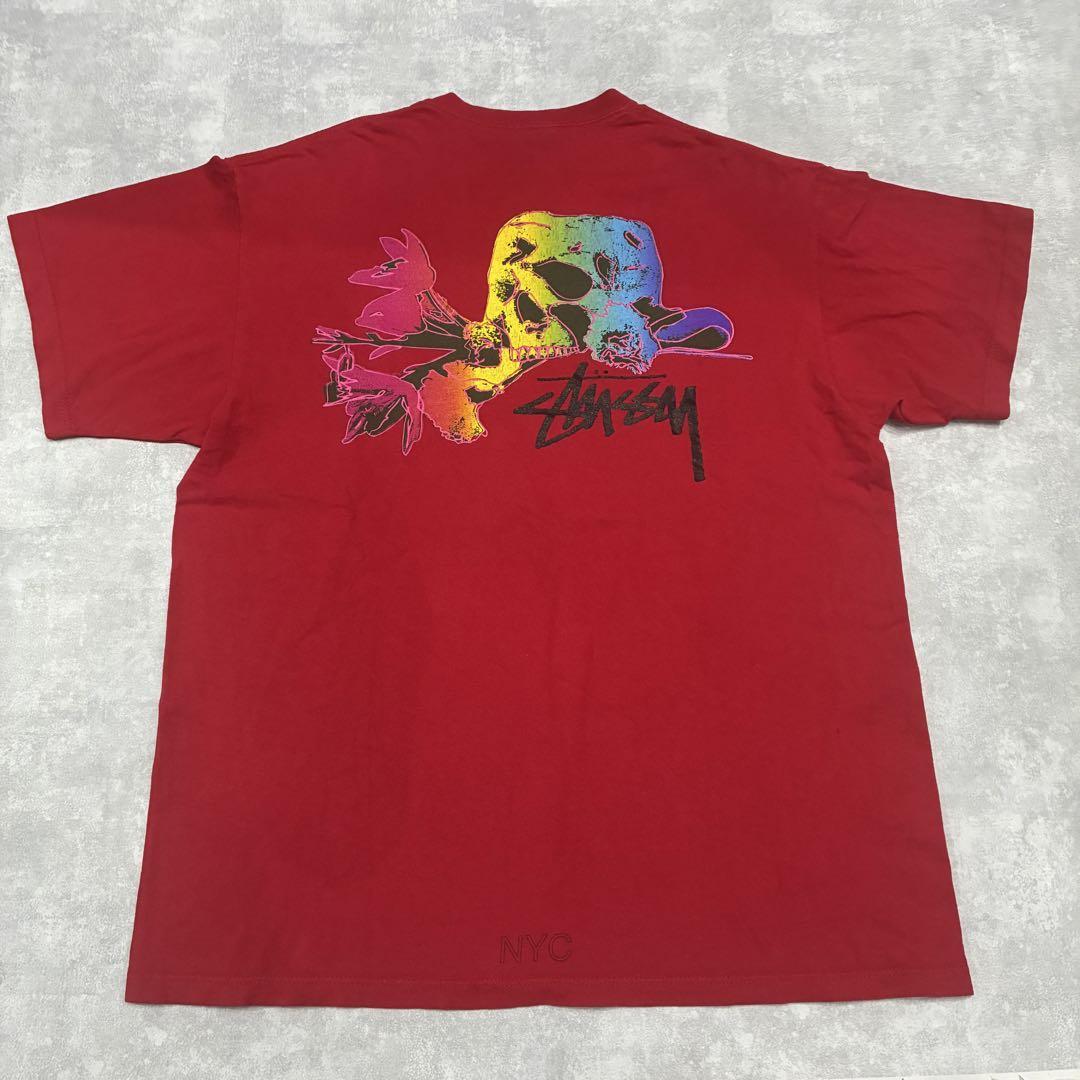 90s-00s Old stussy usa製 Tシャツ スカルフラワー 紺タグ | CHASE