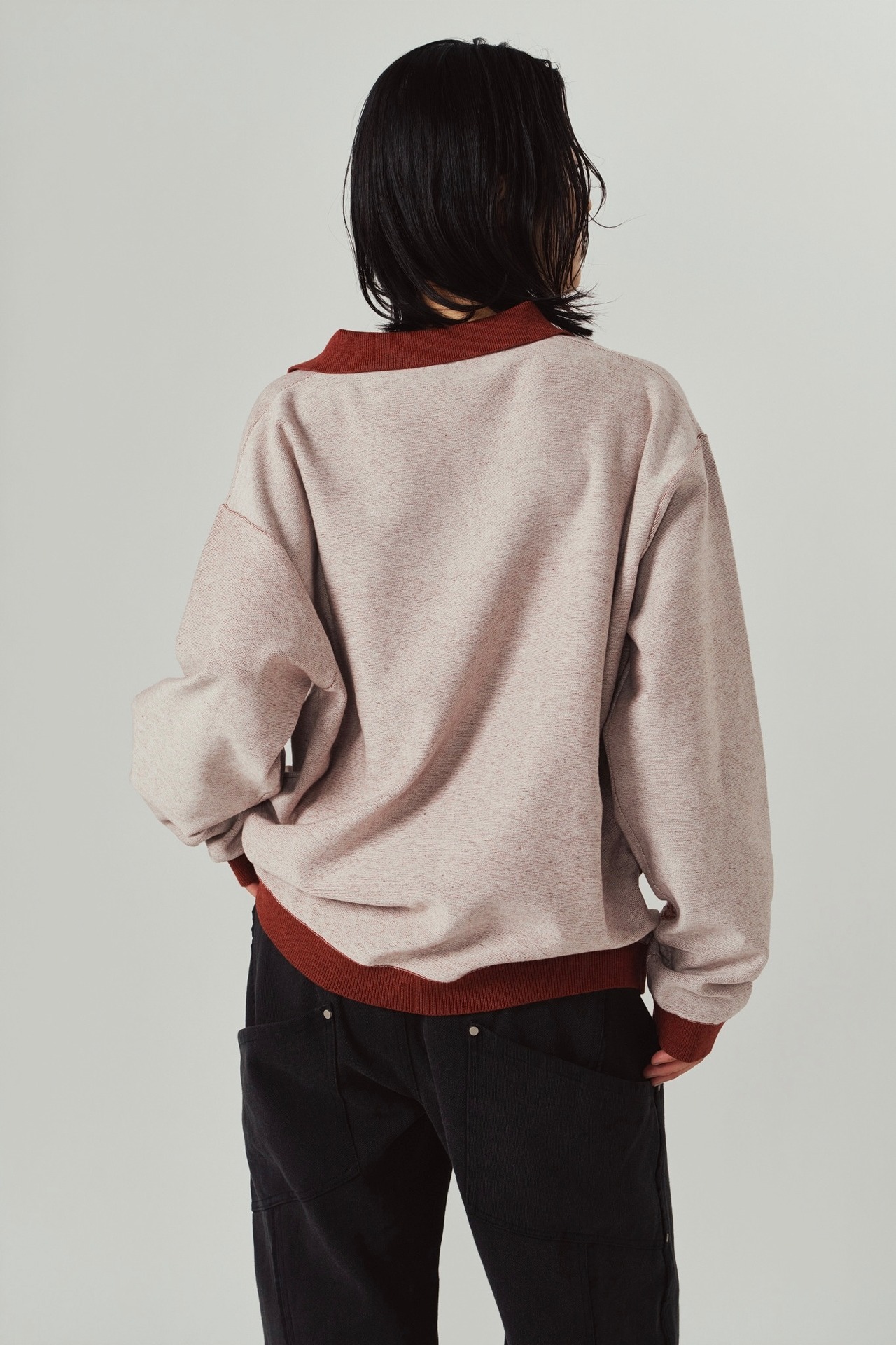 Reversible Jacquard Polo Knit / RED - 10